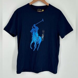 NEW POLO RALPH LAUREN Men's Sz M Big Pony Crew Neck Blue Tee T-Shirt Y7